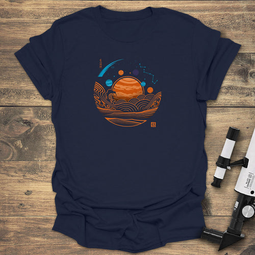 Cosmic Waves Planet - Navy T-Shirt