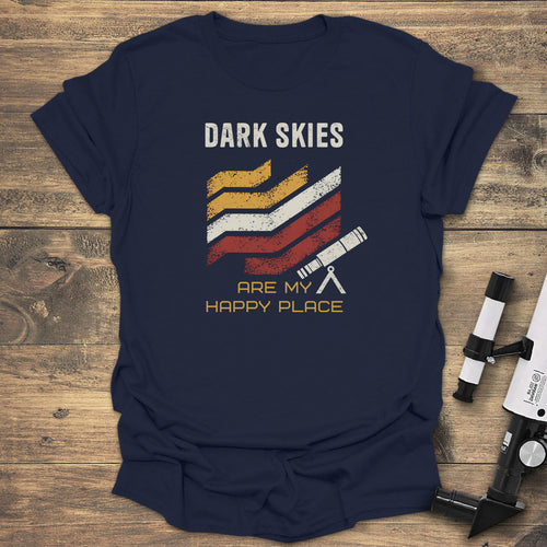 Dark Skies Happy Place - Navy T-Shirt