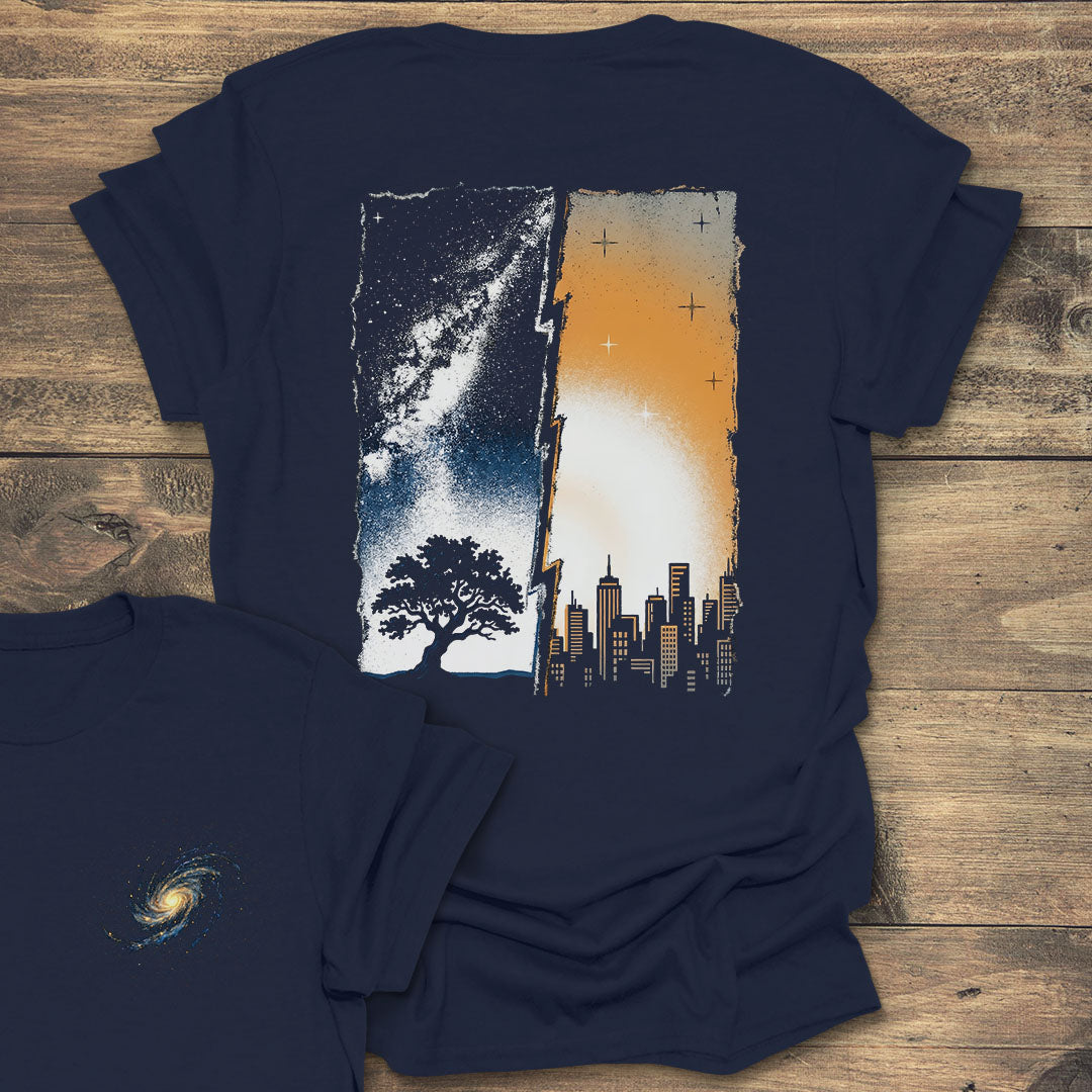 Light Pollution Galaxy City Tree