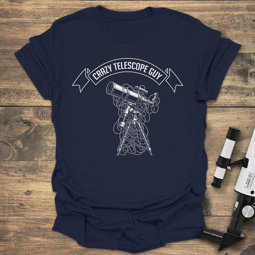 Crazy Telescope Guy - Navy T-Shirt