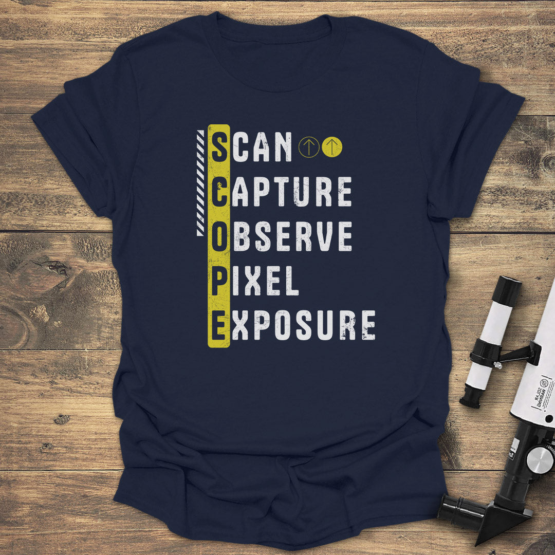 SCOPE Astrophotography Acronym - Navy T-Shirt