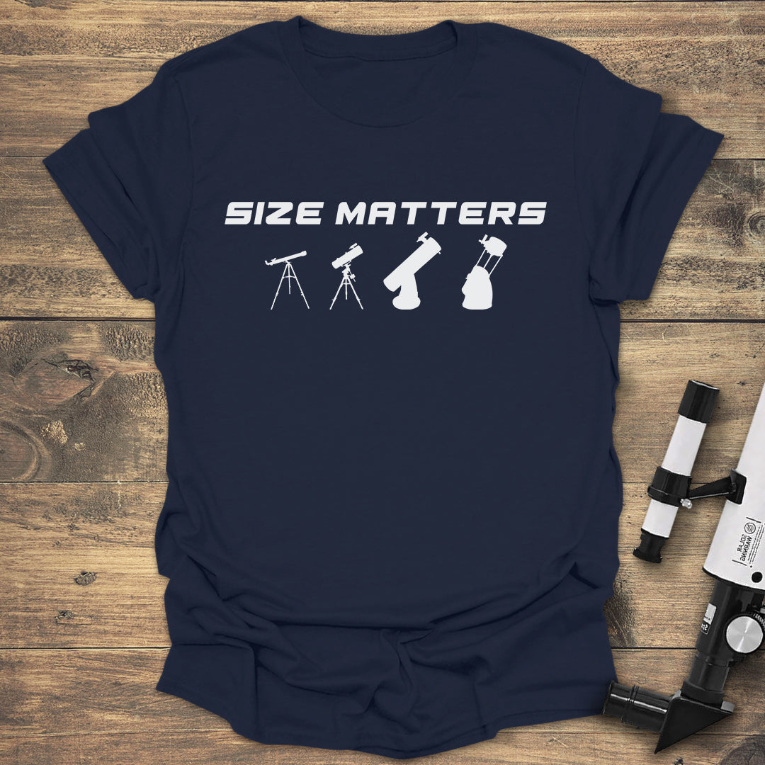 Size Matters Telescope - Navy T-Shirt