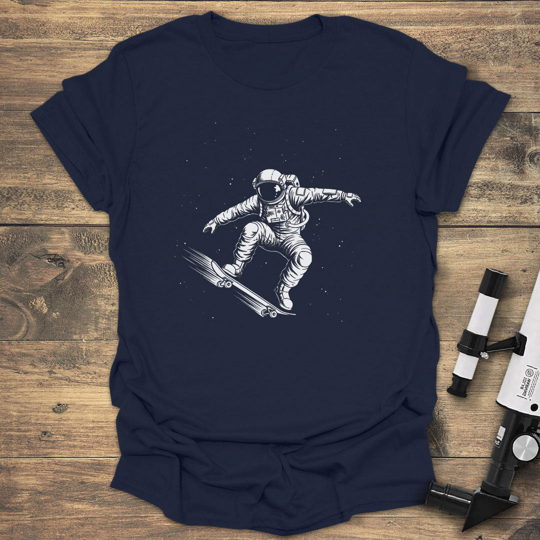 Astronaut Skateboarding - Navy T-Shirt
