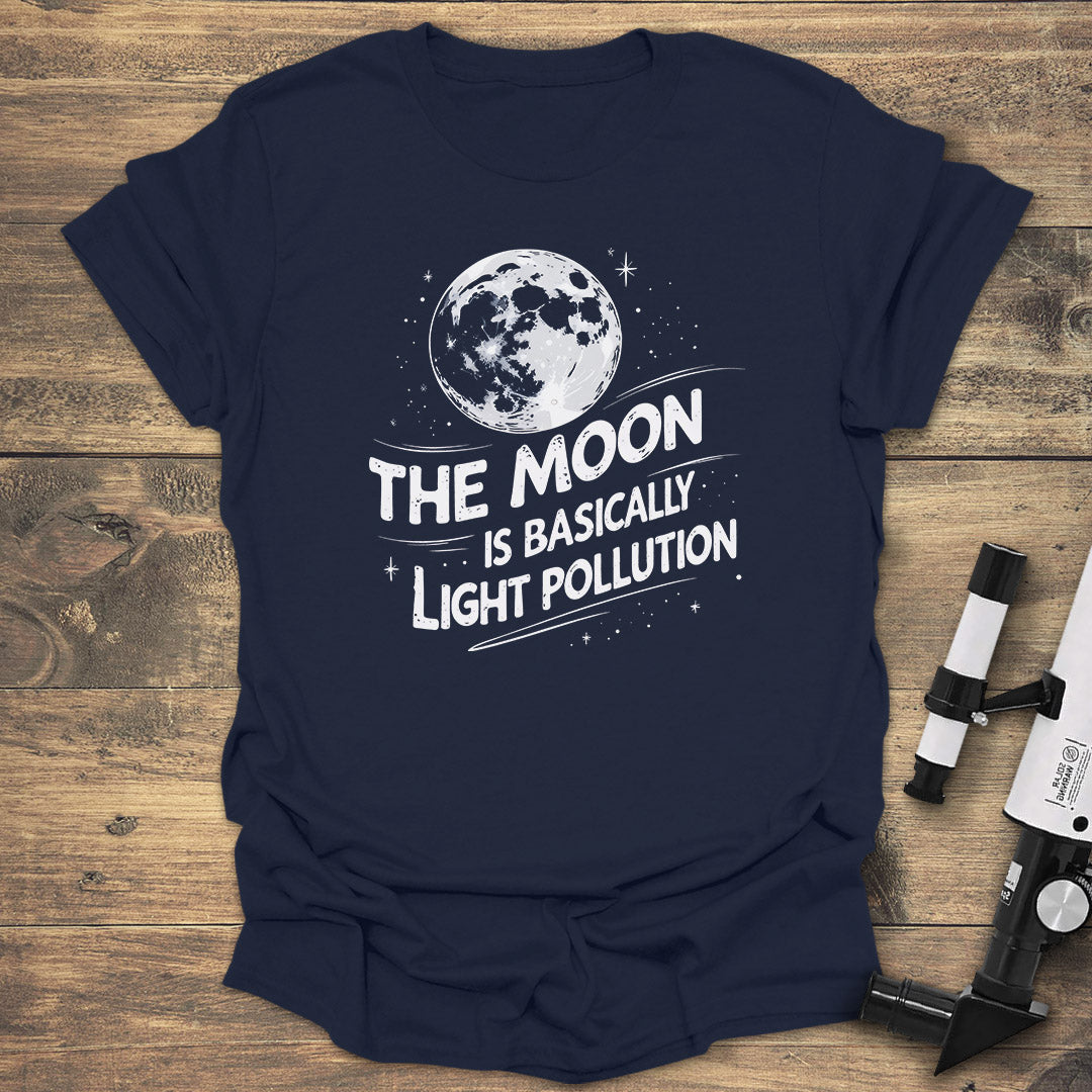 Moon Light Pollution - Navy T-Shirt