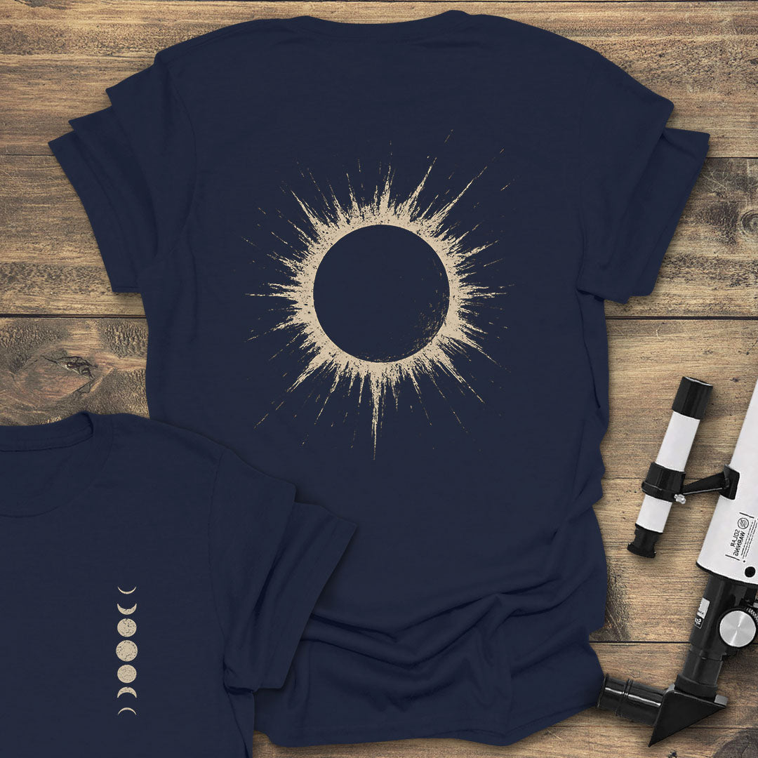 Solar Eclipse Back Print - Navy T-Shirt