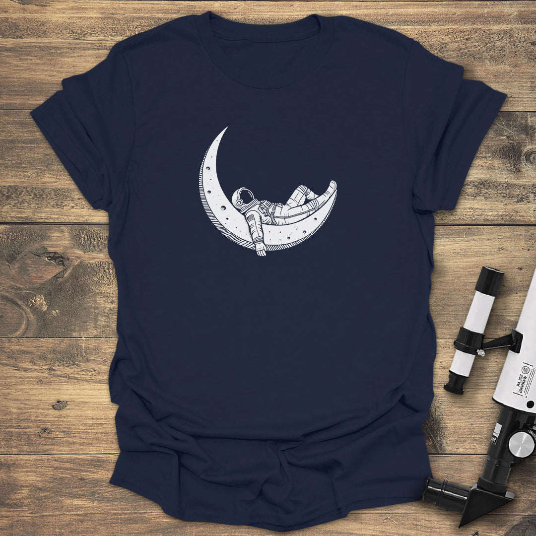 Astronaut Moon Lounge - Navy T-Shirt