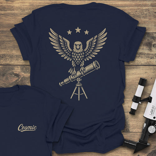 Cosmic Eagle Telescope - Navy T-Shirt