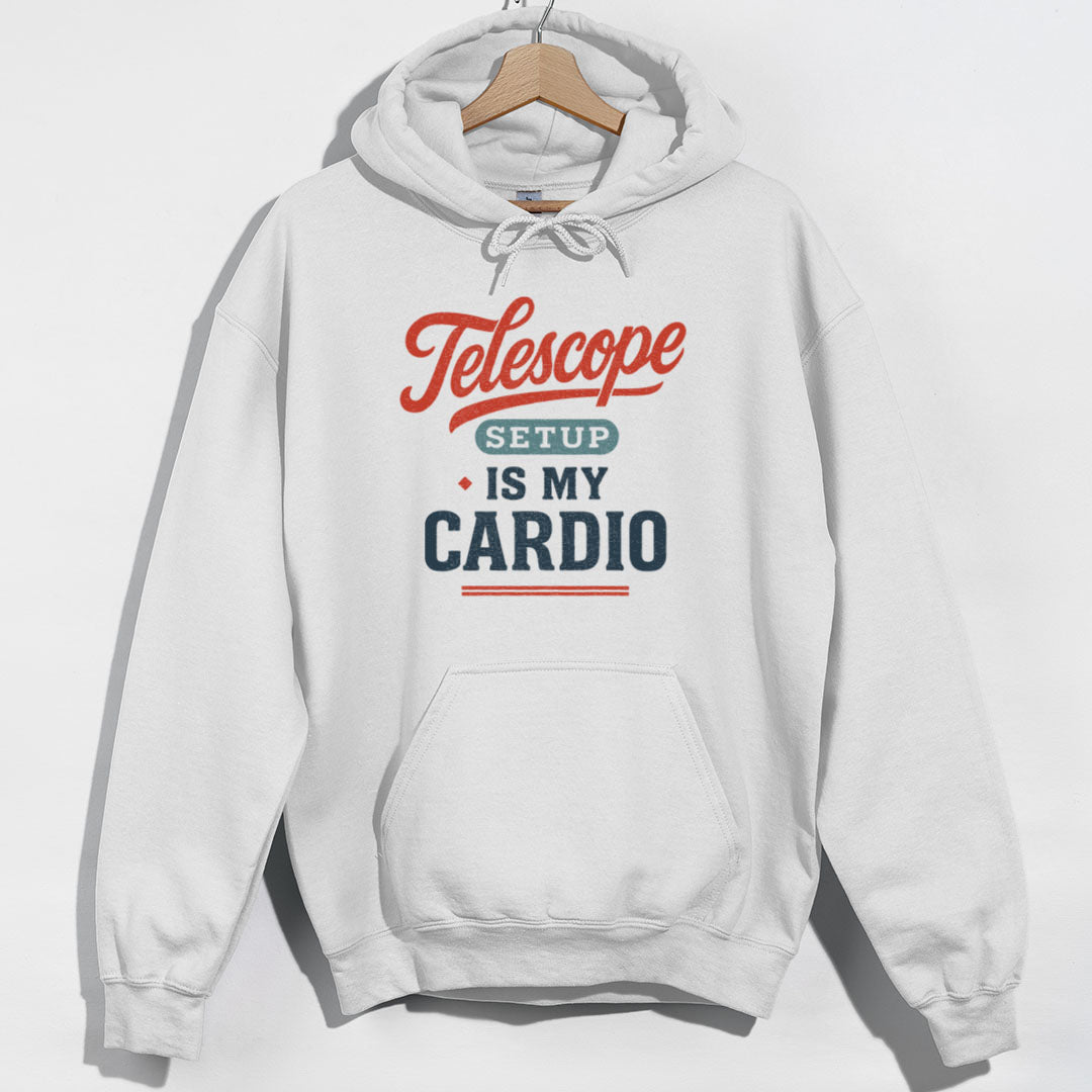 Telescope Setup Cardio Hoodie - White Hoodie